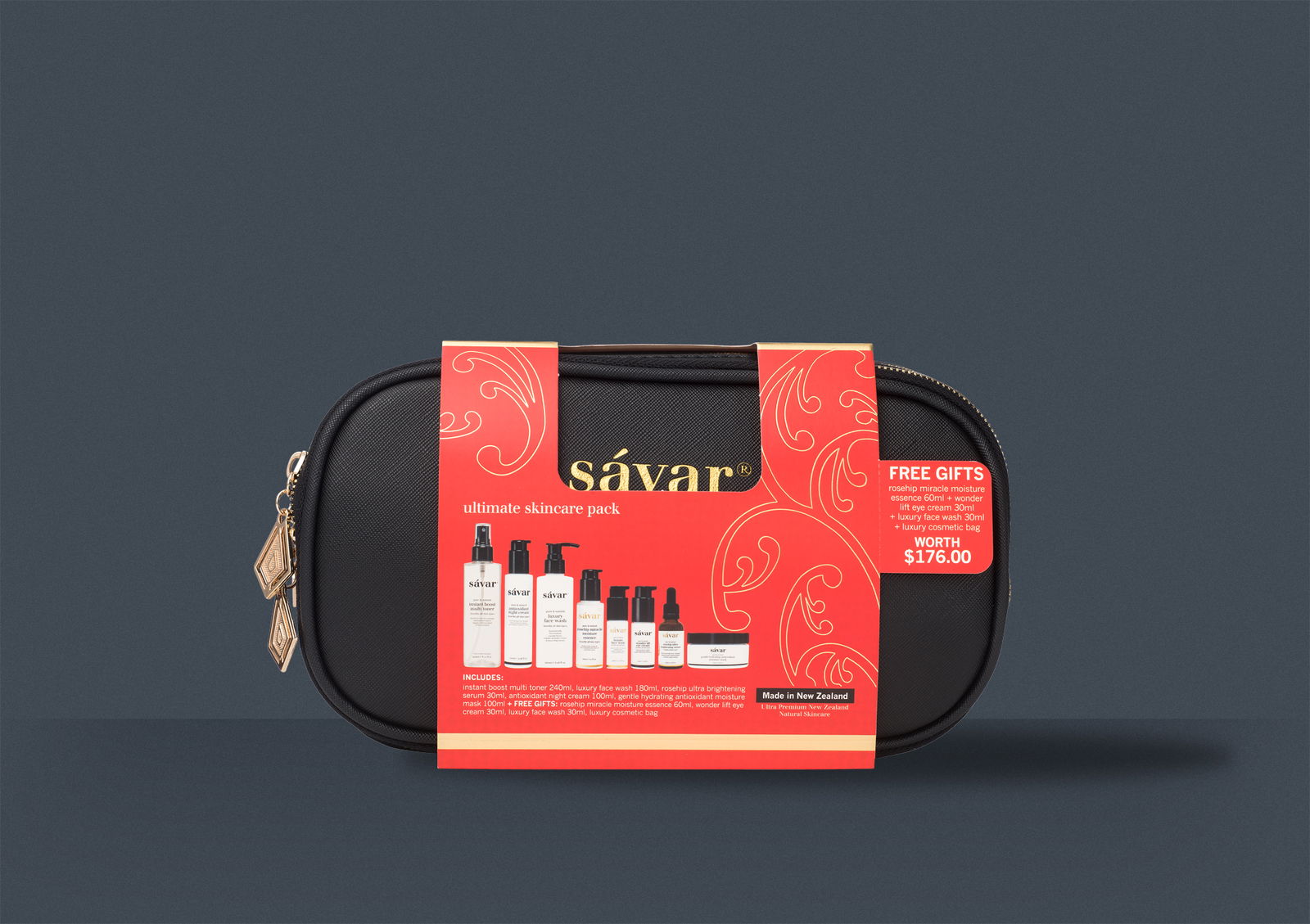 Redfire Savar Skincare Packaging Gift Pack Design Savar_skincare_pack_gift_bag_free_gifts_packaging_design_branding_design_product_page_Graphic_design_agency_redfire